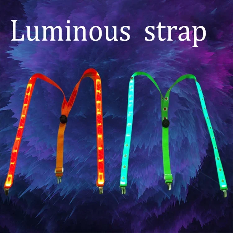 NEW Party Supplies Suspenders with Bow Tie LED Lights Woman Hangers for Men Wedding Party Accessories Glow-in-the-dark SD01