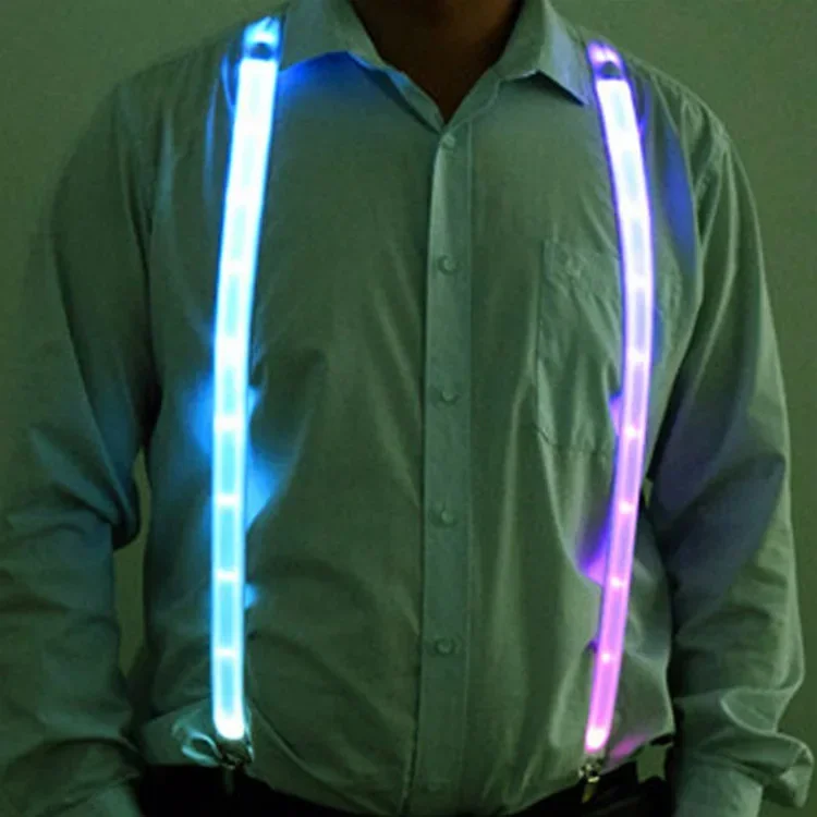 NEW Party Supplies Suspenders with Bow Tie LED Lights Woman Hangers for Men Wedding Party Accessories Glow-in-the-dark SD01