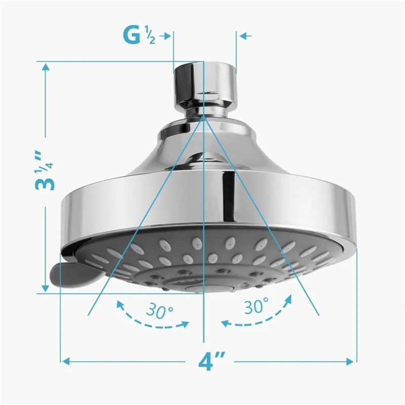 5 Modes High Pressure Shower Head 4 Inch High Flow Fixed Showerheads Sprayer Bathroom Rain Showerhead Faucet Replacement Part