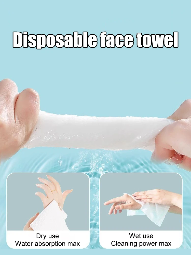 30/70/100PCS Disposable Face Towel Travel Facial Cleansing Wet And Dry Makeup Remover Pearl Cotton Soft Makeup Nonwoven Towel