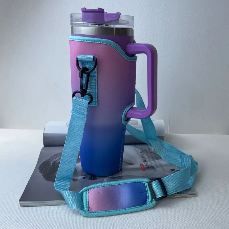 30/40 oz. Nonpareil Mug Sleeve for Stanley Quencher Mug Sleeve with Adjustable Shoulder Strap Straw Water Bottle Holder Pouch