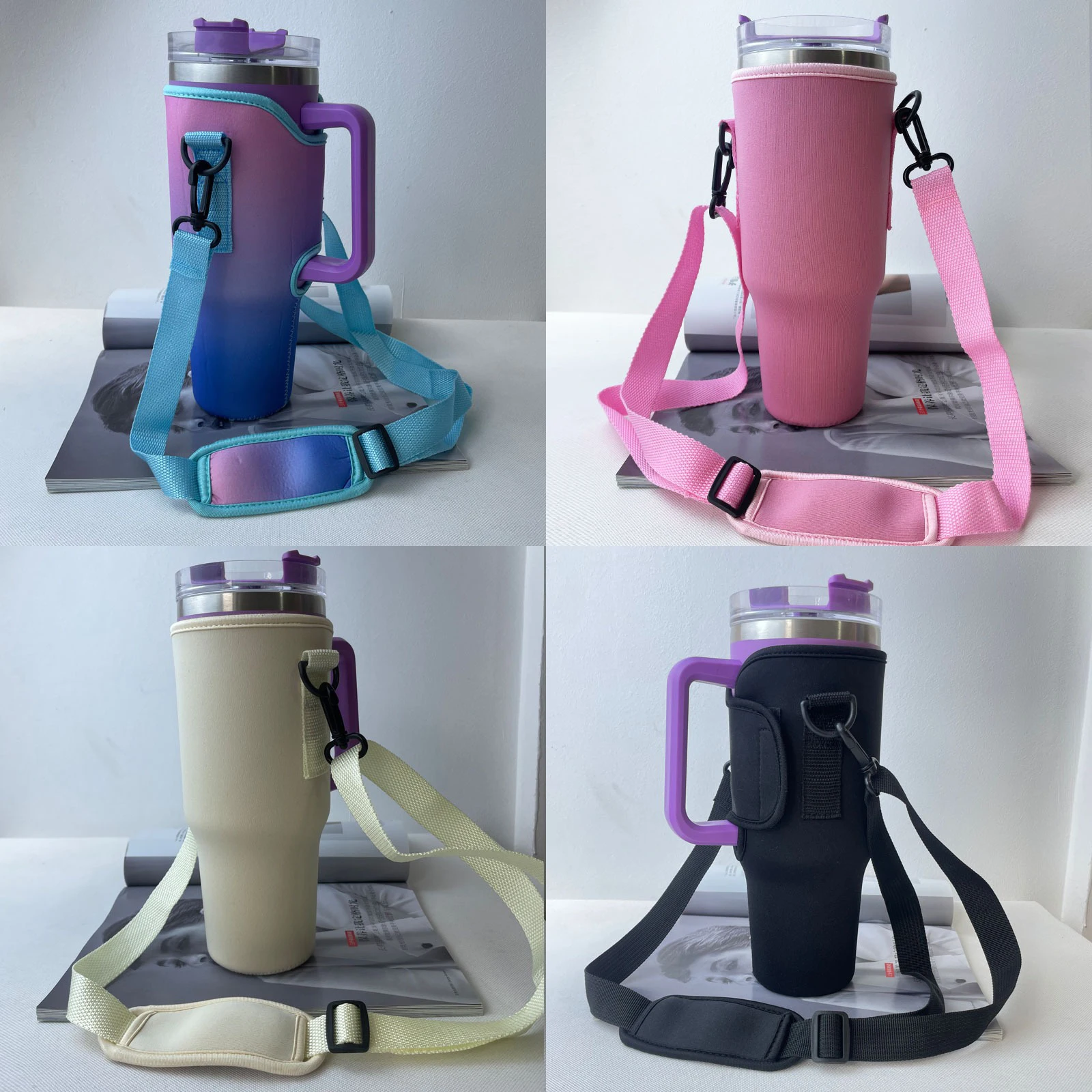30/40 oz. Nonpareil Mug Sleeve for Stanley Quencher Mug Sleeve with Adjustable Shoulder Strap Straw Water Bottle Holder Pouch