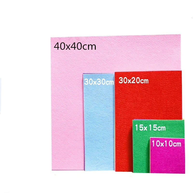 40Pcs New Square Felt Fabric Sheet Nonwoven Fabric DIY Patchwork Quilting Cloth For Handmade Sewing Craft Doll Toy Scrapbooking