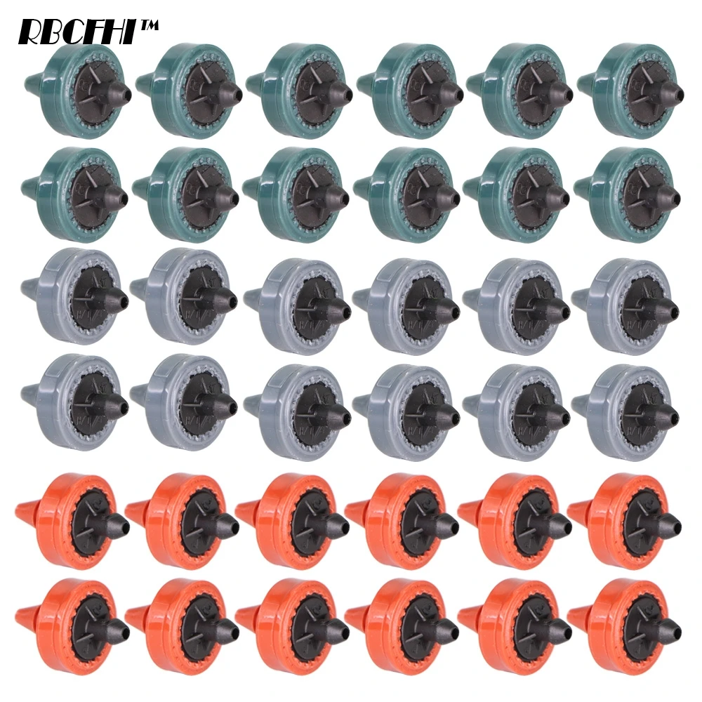 50PCS 2L 4L 8L/H Pressure Compensation Dropper Agricultura Irrigation Emitter Garden Drip for 1/4' PE Hose Greenhouse Watering