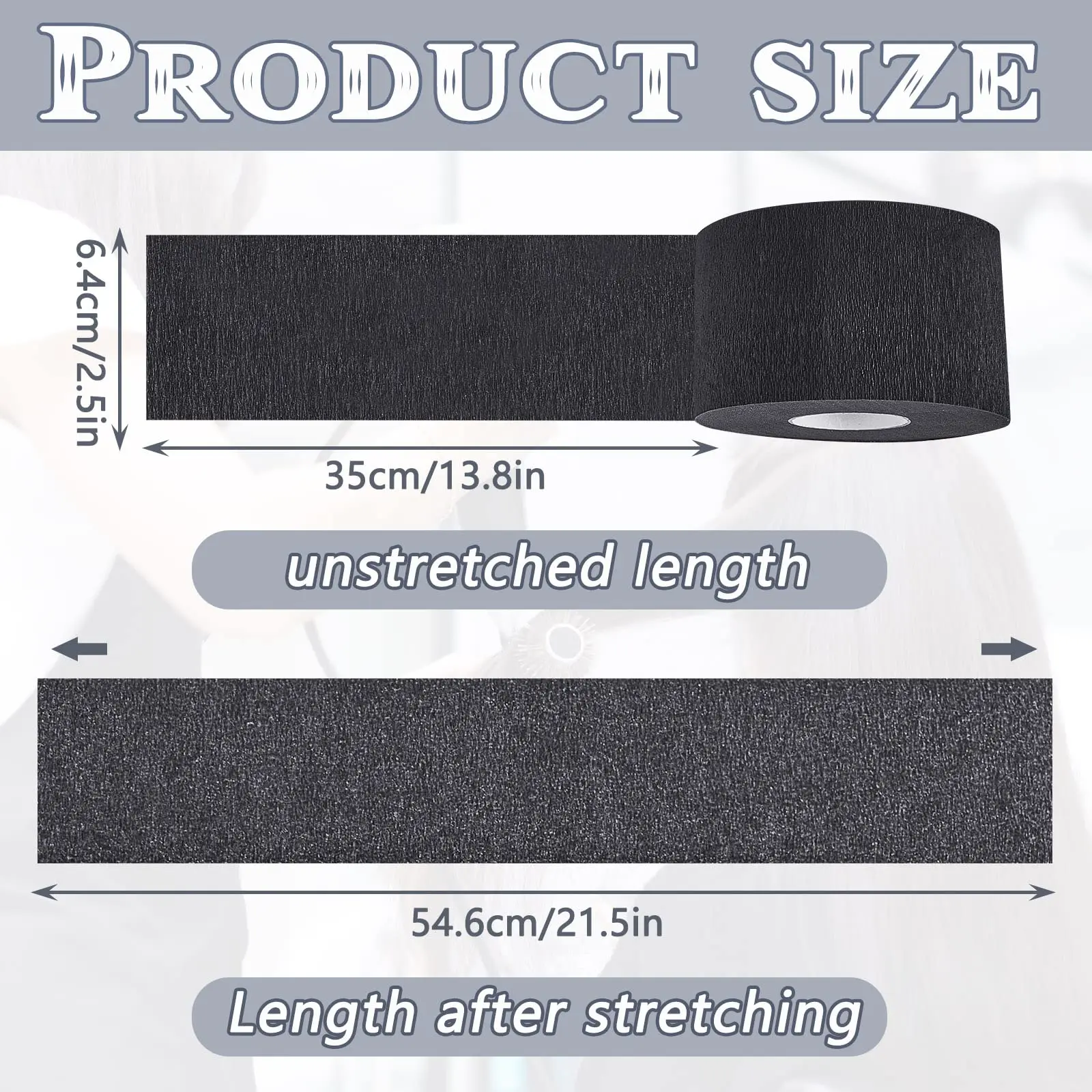 1 Roll Disposable Black Barber Neck Strips Barber Neck Paper Stretchy Strip Neck Edge Paper Haircut Styling Accessories