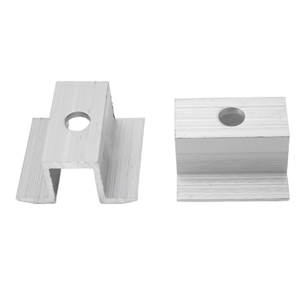 10Pcs/set Solar Middle Clamp PV Fit For Aluminum Alloy Solar Panel Frame Height 25-50mm For Most Frame Modules Accessories