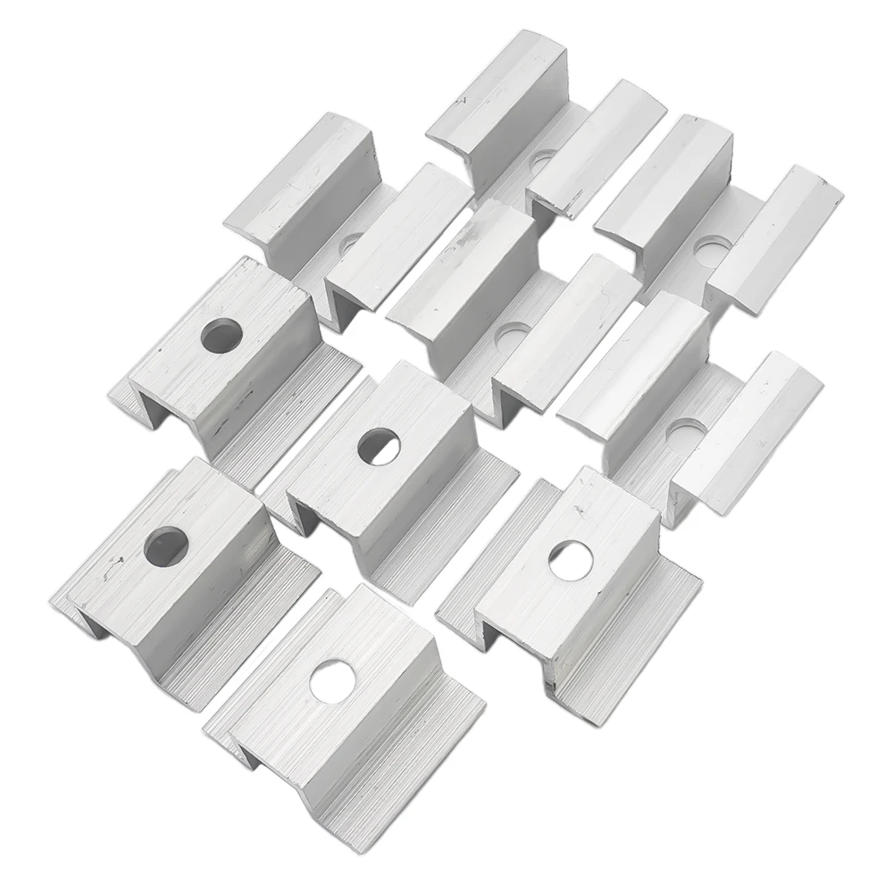 10Pcs/set Solar Middle Clamp PV Fit For Aluminum Alloy Solar Panel Frame Height 25-50mm For Most Frame Modules Accessories