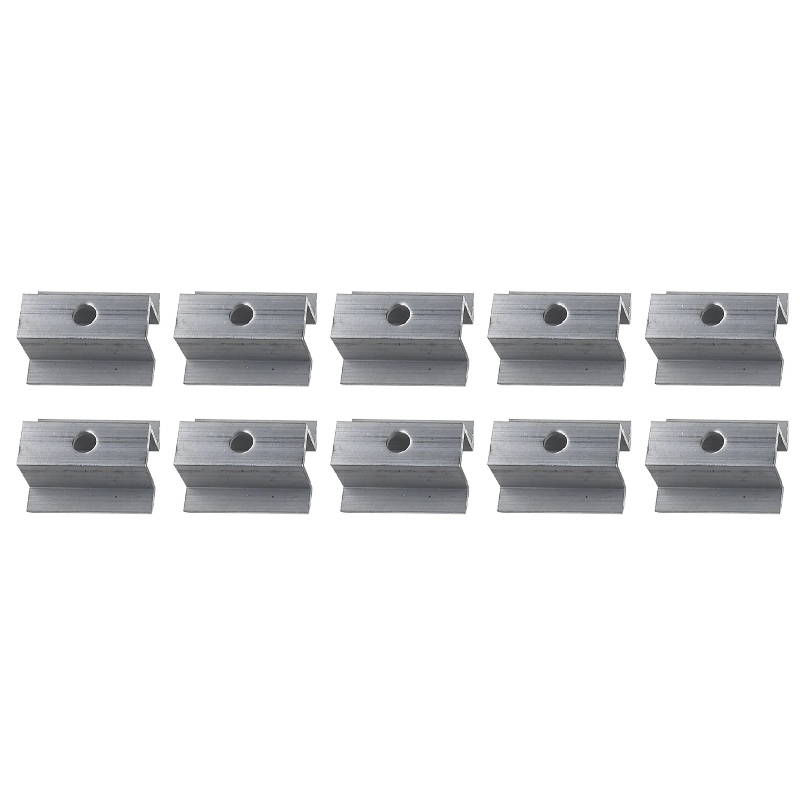 10Pcs/set Solar Middle Clamp PV Fit For Aluminum Alloy Solar Panel Frame Height 25-50mm For Most Frame Modules Accessories