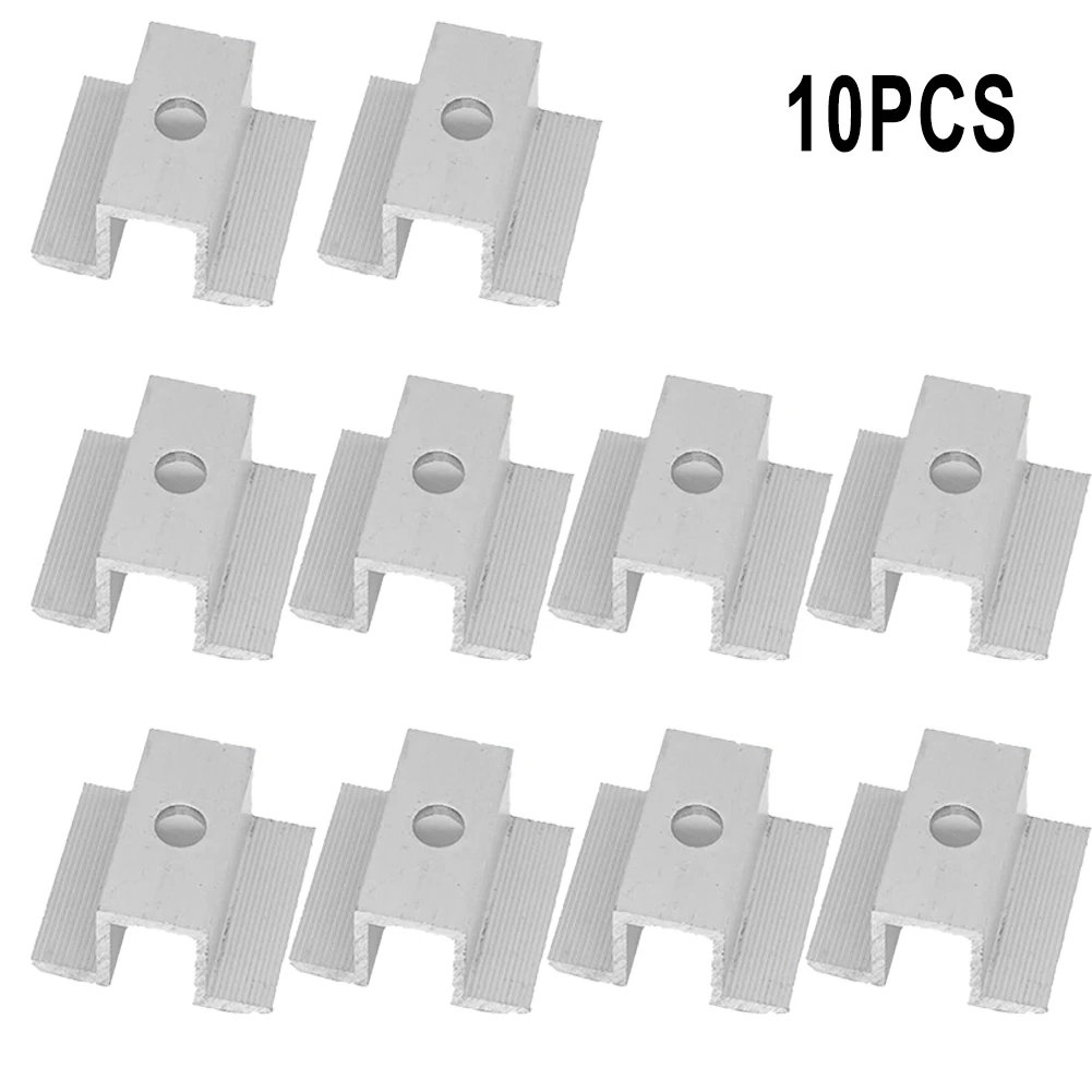 10Pcs/set Solar Middle Clamp PV Fit For Aluminum Alloy Solar Panel Frame Height 25-50mm For Most Frame Modules Accessories