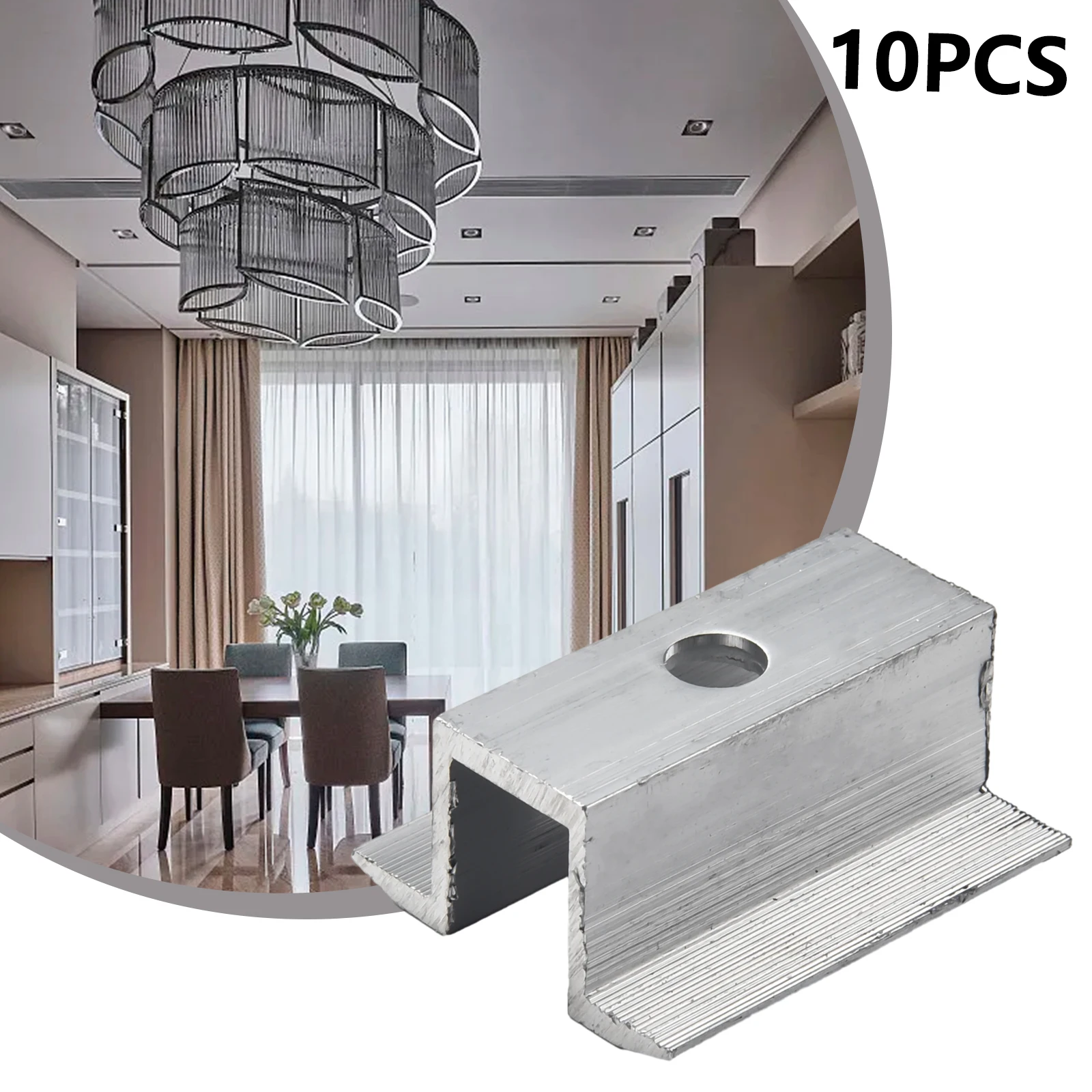 10Pcs/set Solar Middle Clamp PV Fit For Aluminum Alloy Solar Panel Frame Height 25-50mm For Most Frame Modules Accessories