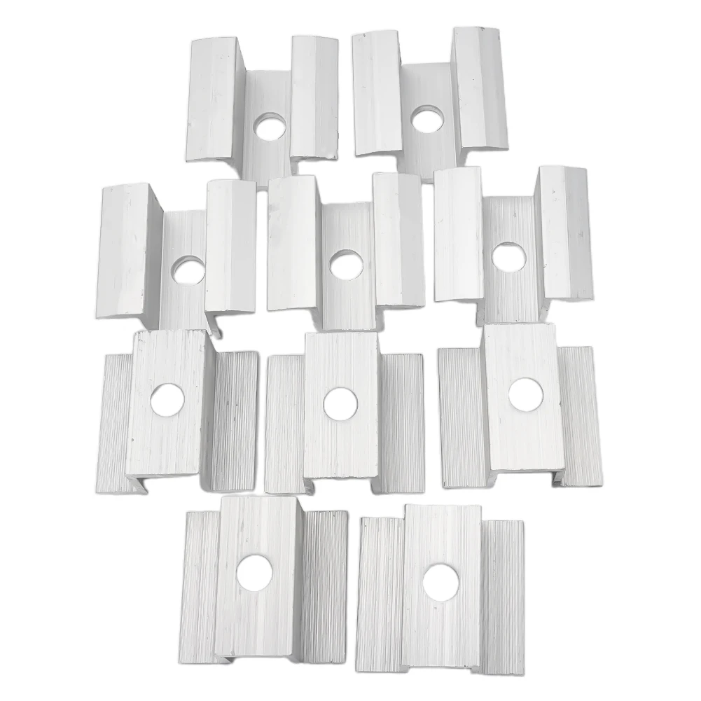 10Pcs/set Solar Middle Clamp PV Fit For Aluminum Alloy Solar Panel Frame Height 25-50mm For Most Frame Modules Accessories