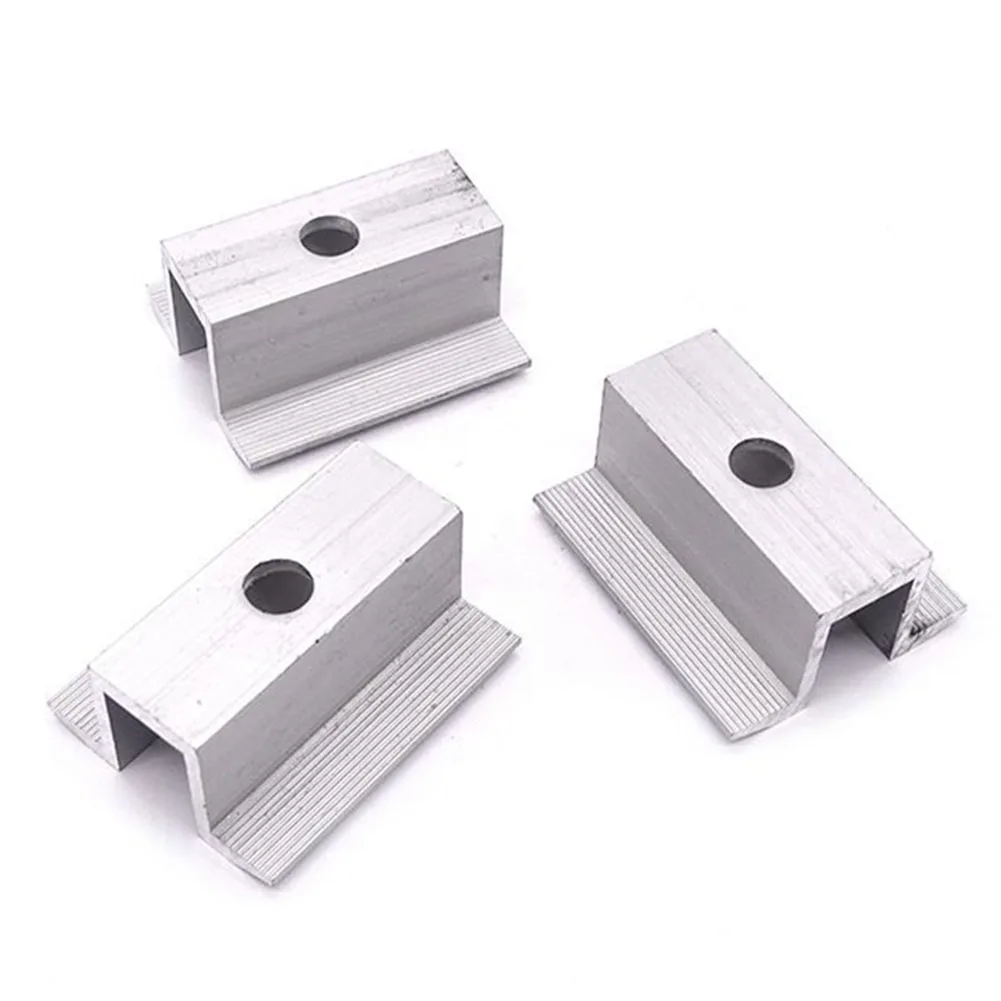 10Pcs/set Solar Middle Clamp PV Fit For Aluminum Alloy Solar Panel Frame Height 25-50mm For Most Frame Modules Accessories
