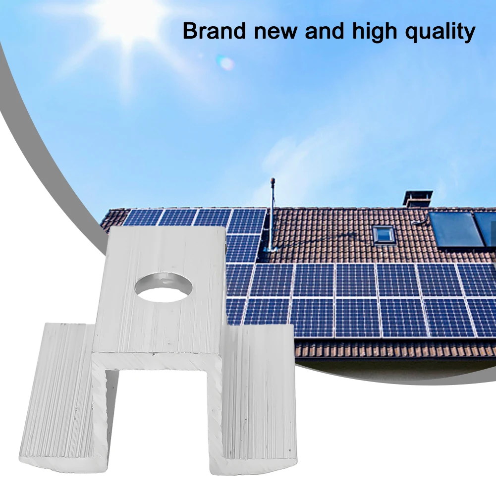 10Pcs/set Solar Middle Clamp PV Fit For Aluminum Alloy Solar Panel Frame Height 25-50mm For Most Frame Modules Accessories