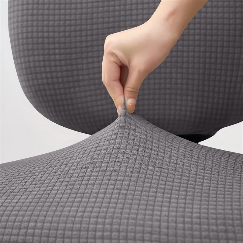 2pcs/set Water Repellant Office Chair Cover Polar Fleece Stretch Computer Chair Slipcovers Rotating Gaming Seat Cover Protector