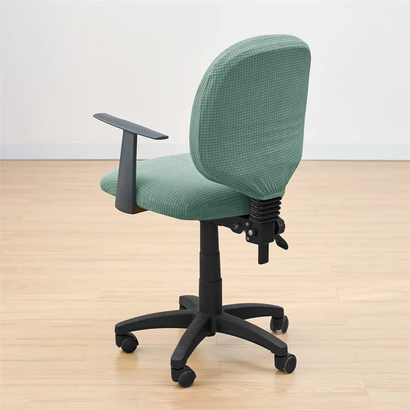 2pcs/set Water Repellant Office Chair Cover Polar Fleece Stretch Computer Chair Slipcovers Rotating Gaming Seat Cover Protector