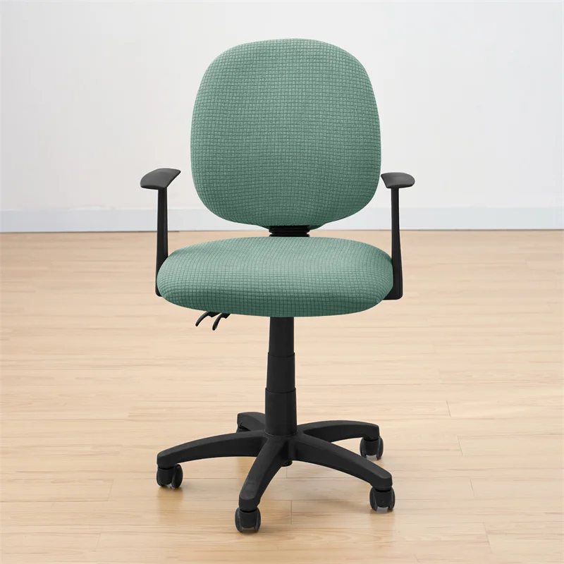 2pcs/set Water Repellant Office Chair Cover Polar Fleece Stretch Computer Chair Slipcovers Rotating Gaming Seat Cover Protector