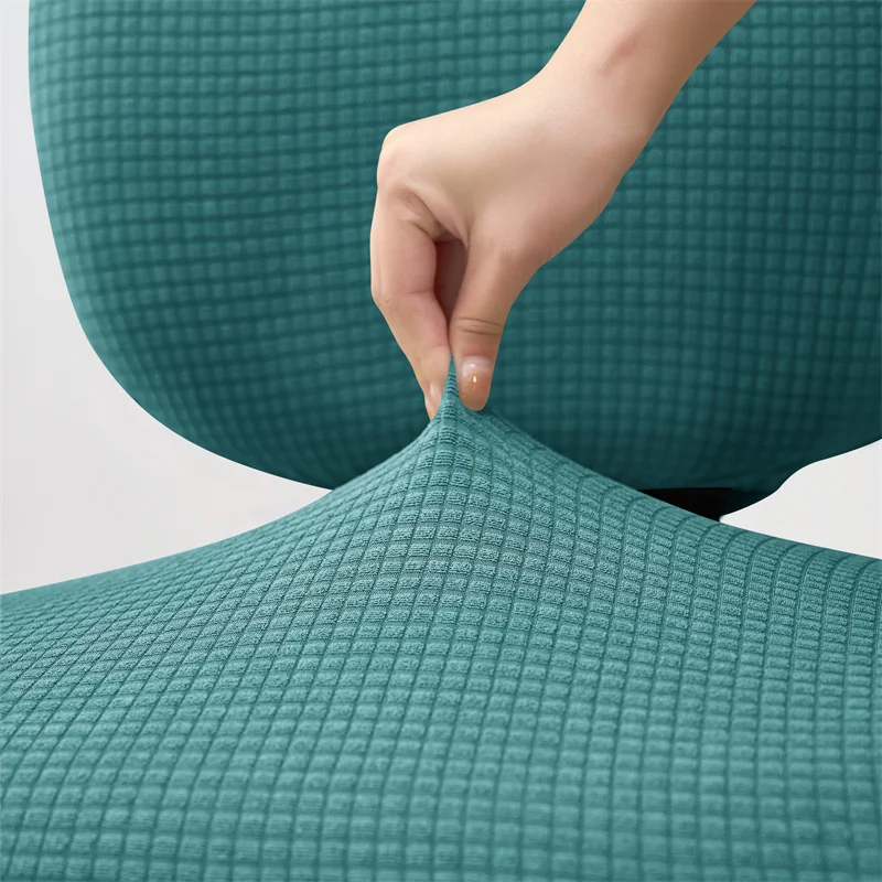 2pcs/set Water Repellant Office Chair Cover Polar Fleece Stretch Computer Chair Slipcovers Rotating Gaming Seat Cover Protector