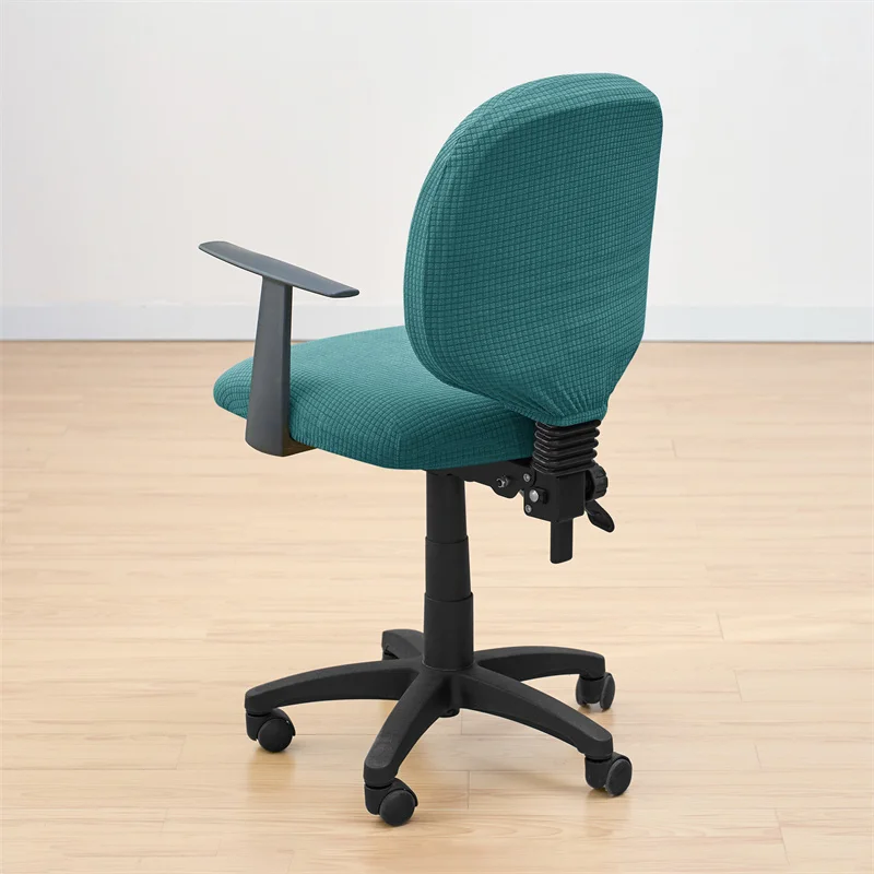 2pcs/set Water Repellant Office Chair Cover Polar Fleece Stretch Computer Chair Slipcovers Rotating Gaming Seat Cover Protector