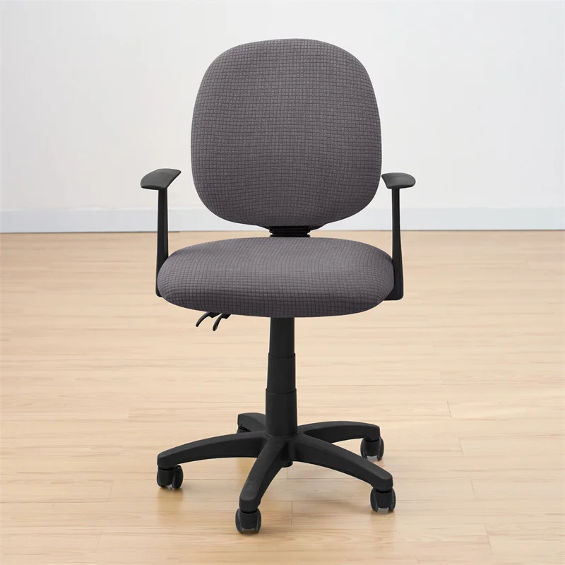 2pcs/set Water Repellant Office Chair Cover Polar Fleece Stretch Computer Chair Slipcovers Rotating Gaming Seat Cover Protector
