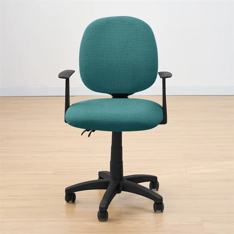 2pcs/set Water Repellant Office Chair Cover Polar Fleece Stretch Computer Chair Slipcovers Rotating Gaming Seat Cover Protector