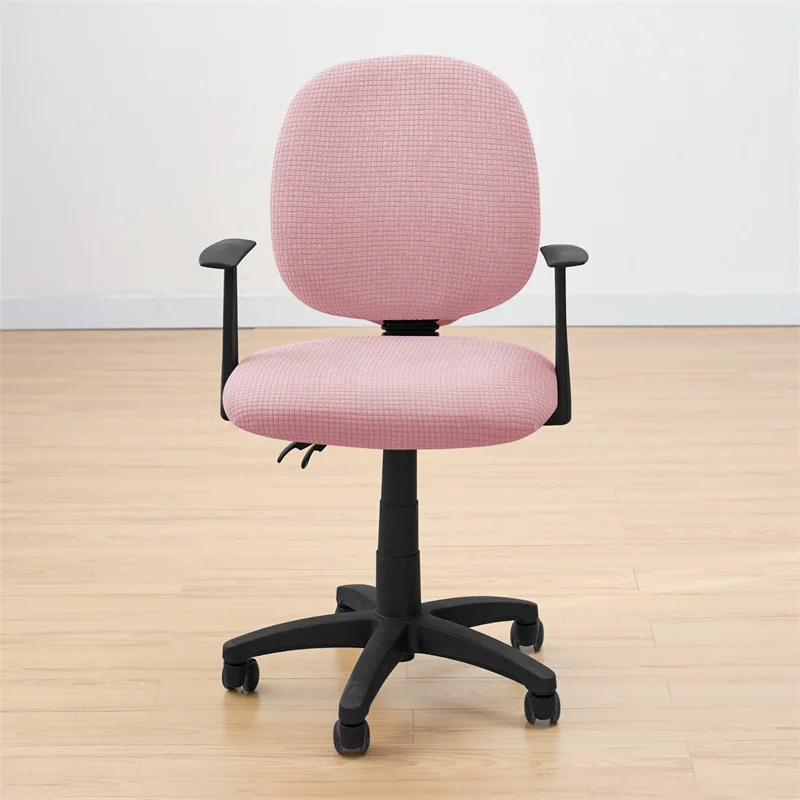 2pcs/set Water Repellant Office Chair Cover Polar Fleece Stretch Computer Chair Slipcovers Rotating Gaming Seat Cover Protector