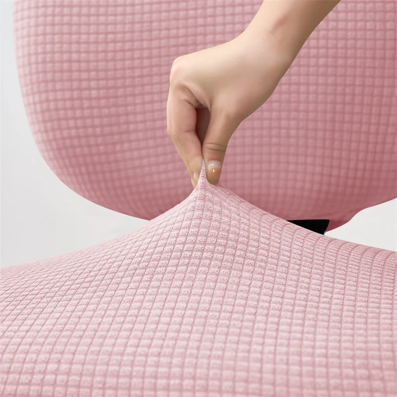 2pcs/set Water Repellant Office Chair Cover Polar Fleece Stretch Computer Chair Slipcovers Rotating Gaming Seat Cover Protector