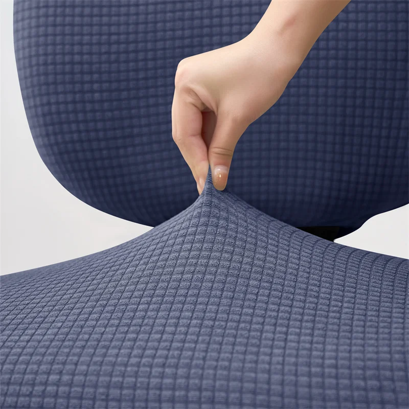2pcs/set Water Repellant Office Chair Cover Polar Fleece Stretch Computer Chair Slipcovers Rotating Gaming Seat Cover Protector