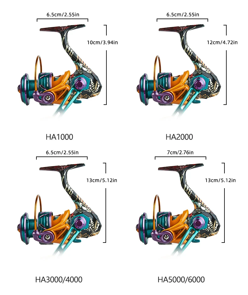 BILLINGS HA Spinning Reel, 22LB Max Drag,5.2:1 Gear Ratio,Metal Spool,CNC Rocker,Spinning Fishing Reel For Fresh Salt Water