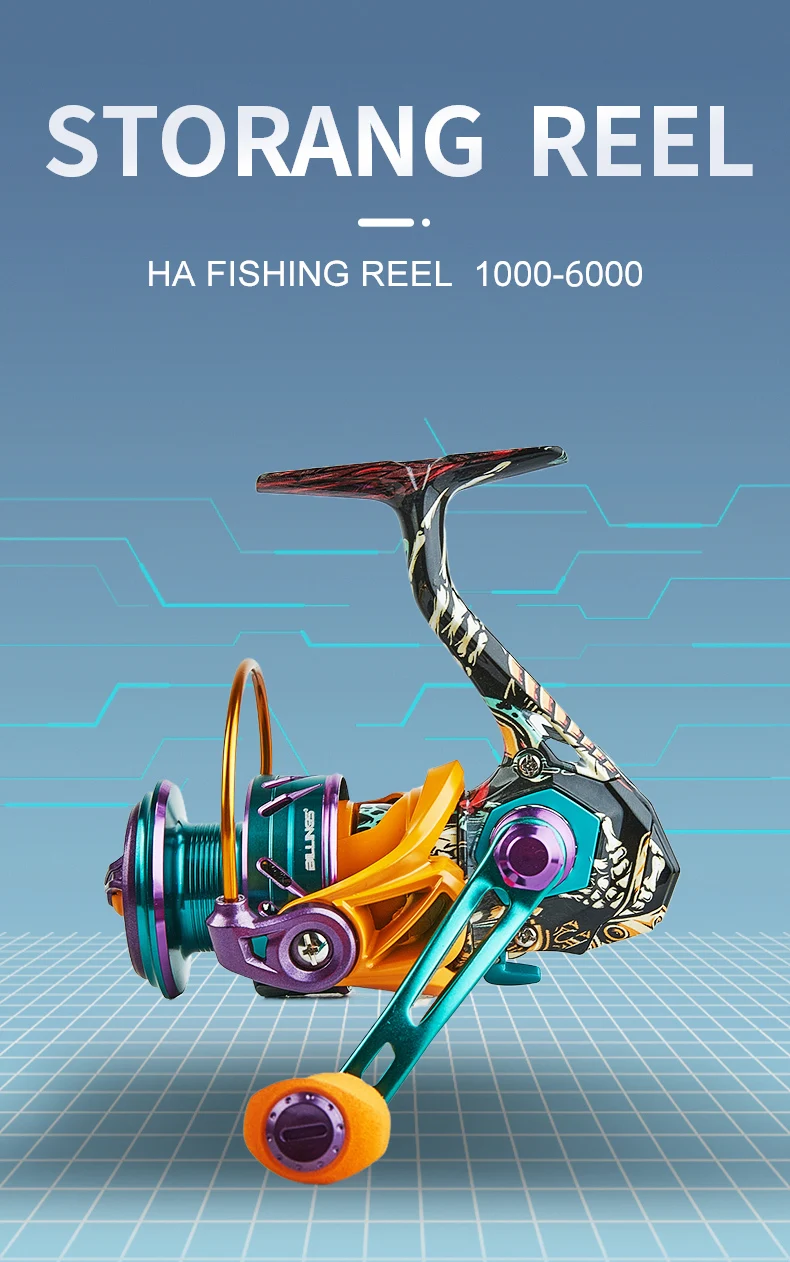 BILLINGS HA Spinning Reel, 22LB Max Drag,5.2:1 Gear Ratio,Metal Spool,CNC Rocker,Spinning Fishing Reel For Fresh Salt Water
