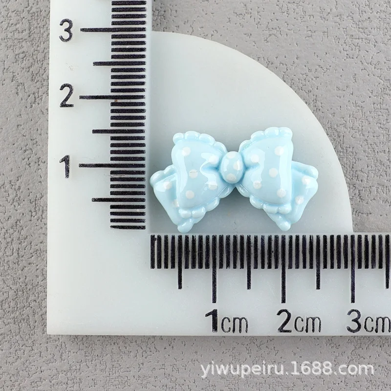 10pcs Kawaii Pink Dot Bow DIY Cartoon Glossy Resin Accessories Parts Hair Clips Phone Case Water Cup Nail Art Decoration Charm