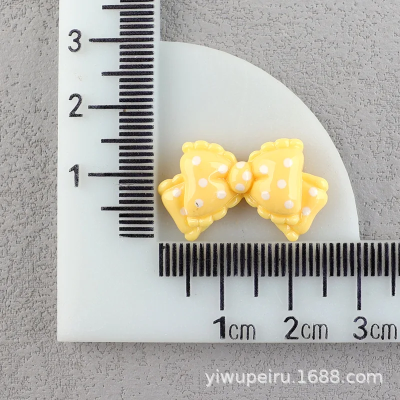 10pcs Kawaii Pink Dot Bow DIY Cartoon Glossy Resin Accessories Parts Hair Clips Phone Case Water Cup Nail Art Decoration Charm