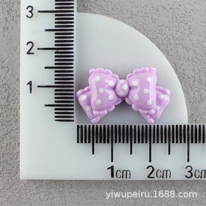 10pcs Kawaii Pink Dot Bow DIY Cartoon Glossy Resin Accessories Parts Hair Clips Phone Case Water Cup Nail Art Decoration Charm