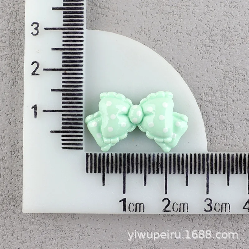 10pcs Kawaii Pink Dot Bow DIY Cartoon Glossy Resin Accessories Parts Hair Clips Phone Case Water Cup Nail Art Decoration Charm
