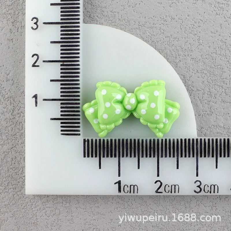 10pcs Kawaii Pink Dot Bow DIY Cartoon Glossy Resin Accessories Parts Hair Clips Phone Case Water Cup Nail Art Decoration Charm