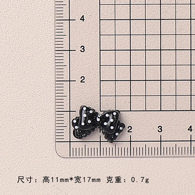 10pcs Kawaii Pink Dot Bow DIY Cartoon Glossy Resin Accessories Parts Hair Clips Phone Case Water Cup Nail Art Decoration Charm