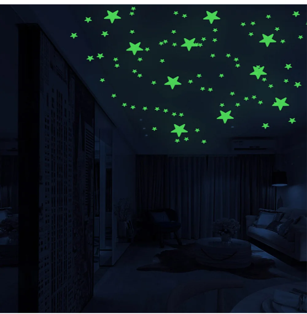 Luminous Wall Stickers for Kids Rooms Dots Stars Ceiling Wall Decals Glowing Stickers Wall Decals Glow In The Dark Home Decor