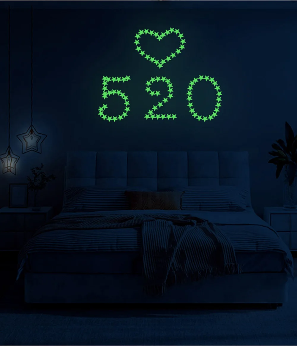 Luminous Wall Stickers for Kids Rooms Dots Stars Ceiling Wall Decals Glowing Stickers Wall Decals Glow In The Dark Home Decor