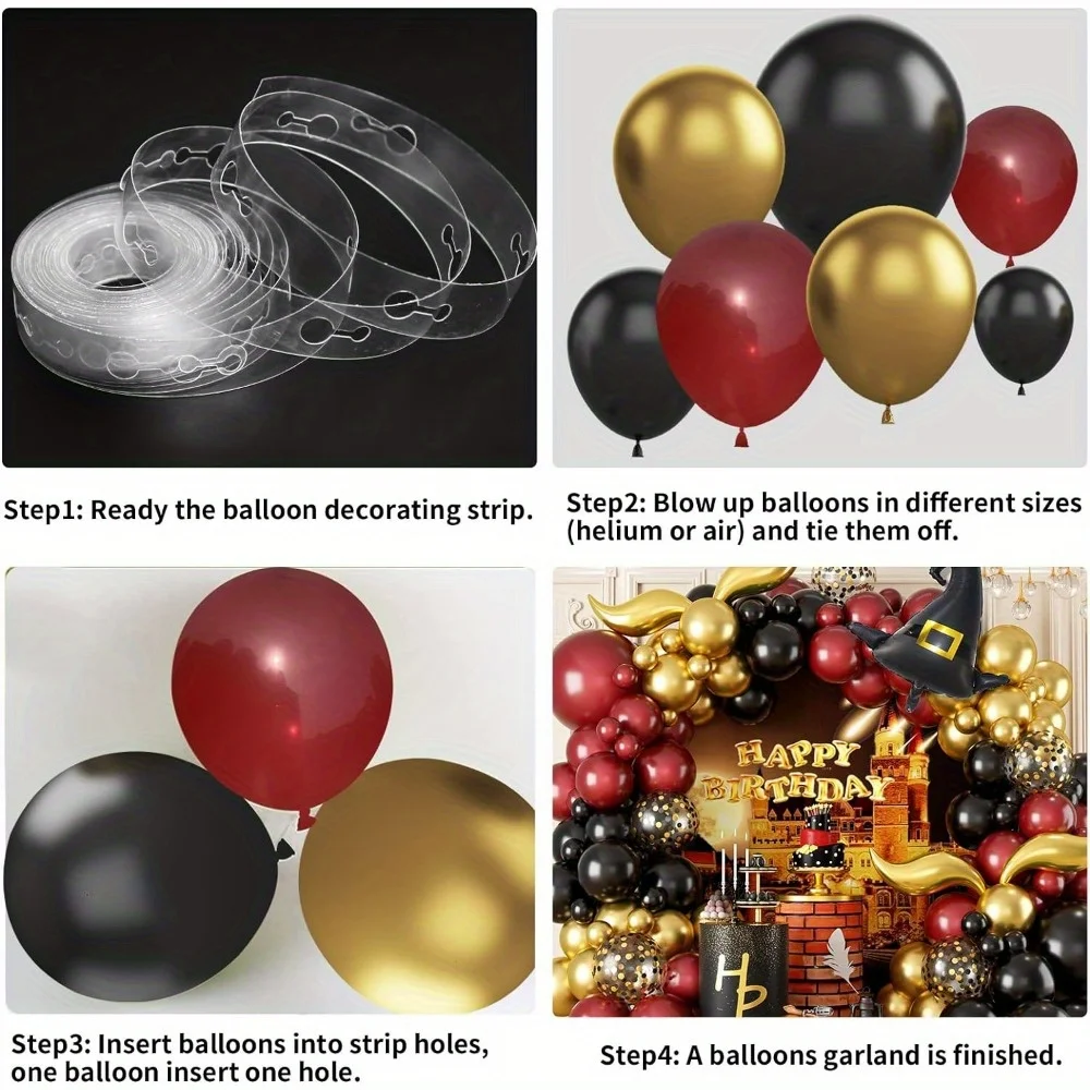 118PCS Magic School Balloon Flower Ring Arch Set, Magic School Theme Aluminum Film Balloon Birthday Decoration Magic Theme