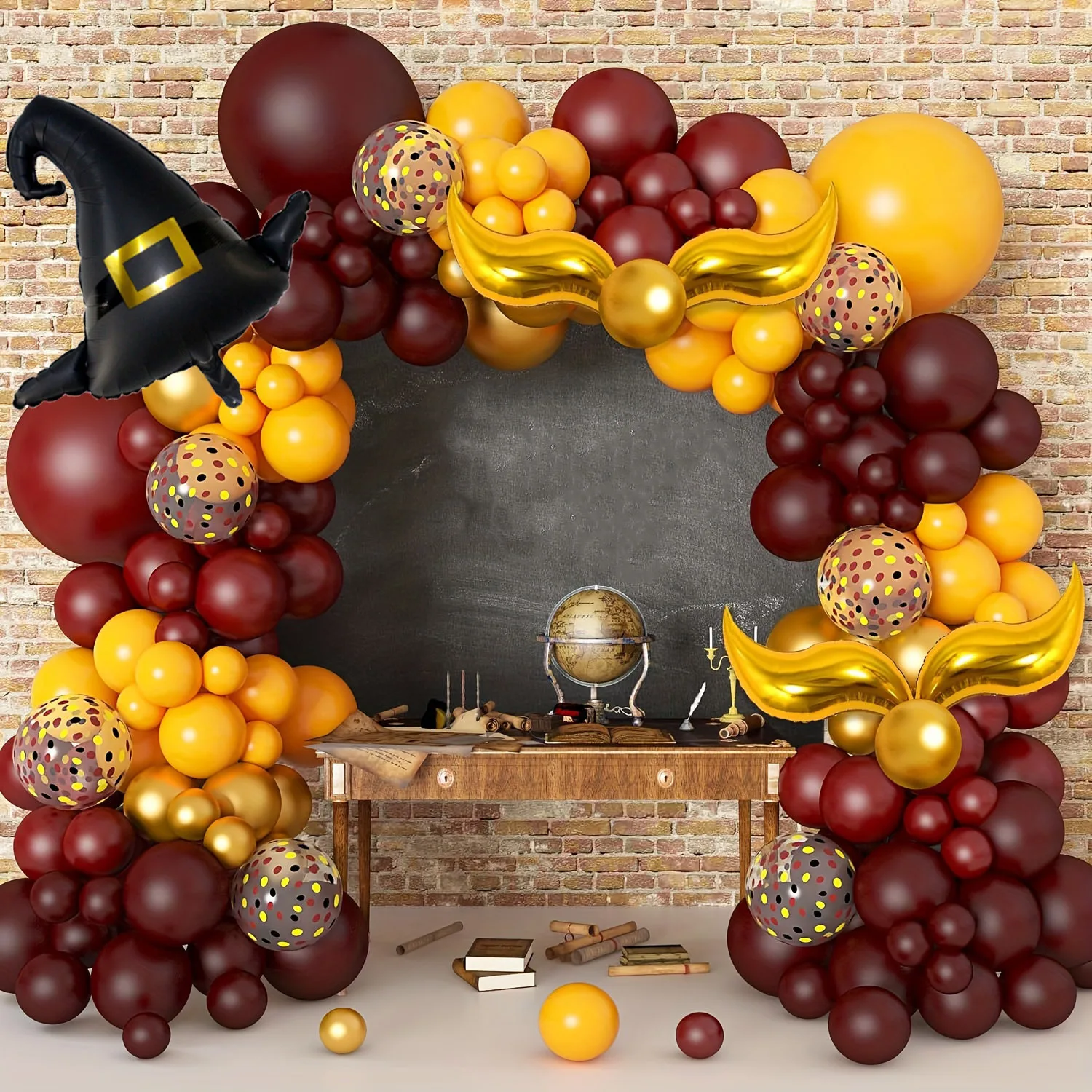 118PCS Magic School Balloon Flower Ring Arch Set, Magic School Theme Aluminum Film Balloon Birthday Decoration Magic Theme