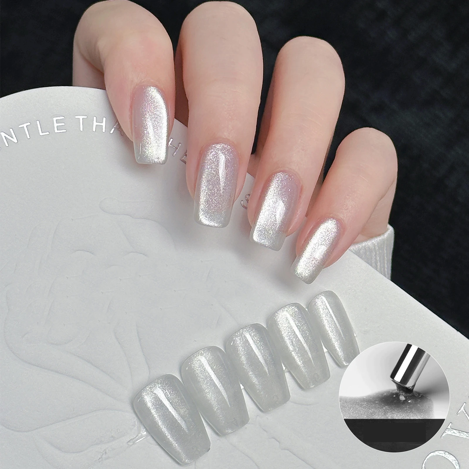 Upgrade Velvet Cat Eye Magnetic Powder Porcelain White 9D Effect Matching With Any Colors DIY Nail Art Decoration Chrome Pigment