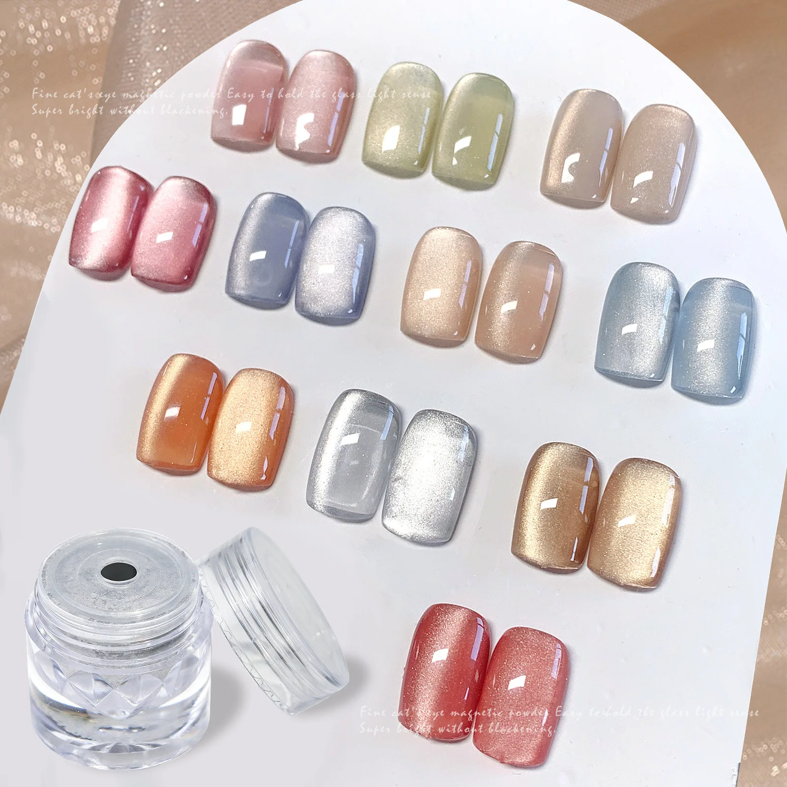 Upgrade Velvet Cat Eye Magnetic Powder Porcelain White 9D Effect Matching With Any Colors DIY Nail Art Decoration Chrome Pigment