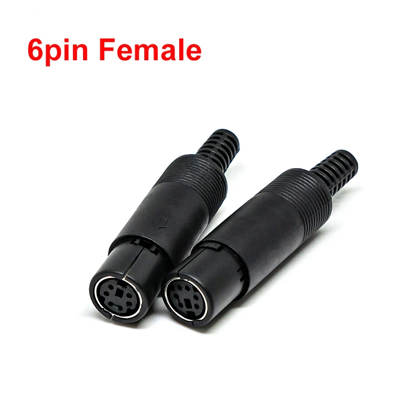 2PCS Mini DIN Plug 3/4/5/6/7/8 PIN Chassis Cable Mount Male Female Socket 3-8Pin Welding Wire S Terminal Mini PS2 Male Connector