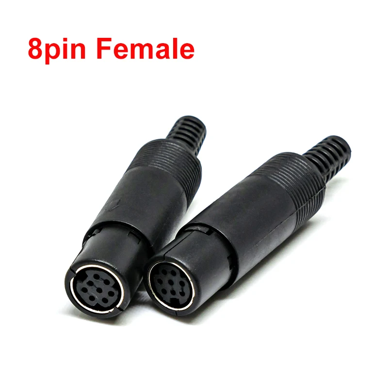 2PCS Mini DIN Plug 3/4/5/6/7/8 PIN Chassis Cable Mount Male Female Socket 3-8Pin Welding Wire S Terminal Mini PS2 Male Connector
