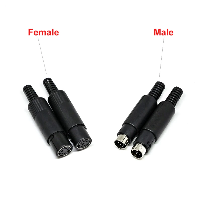 2PCS Mini DIN Plug 3/4/5/6/7/8 PIN Chassis Cable Mount Male Female Socket 3-8Pin Welding Wire S Terminal Mini PS2 Male Connector