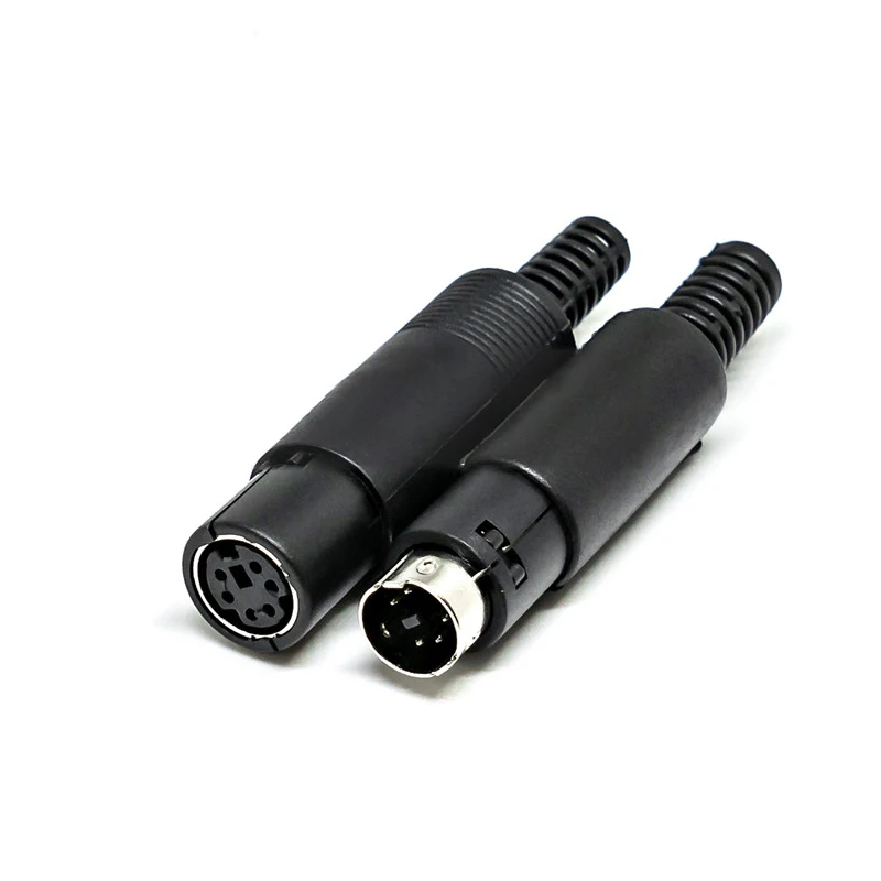 2PCS Mini DIN Plug 3/4/5/6/7/8 PIN Chassis Cable Mount Male Female Socket 3-8Pin Welding Wire S Terminal Mini PS2 Male Connector