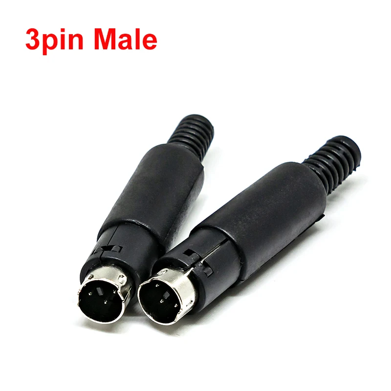 2PCS Mini DIN Plug 3/4/5/6/7/8 PIN Chassis Cable Mount Male Female Socket 3-8Pin Welding Wire S Terminal Mini PS2 Male Connector