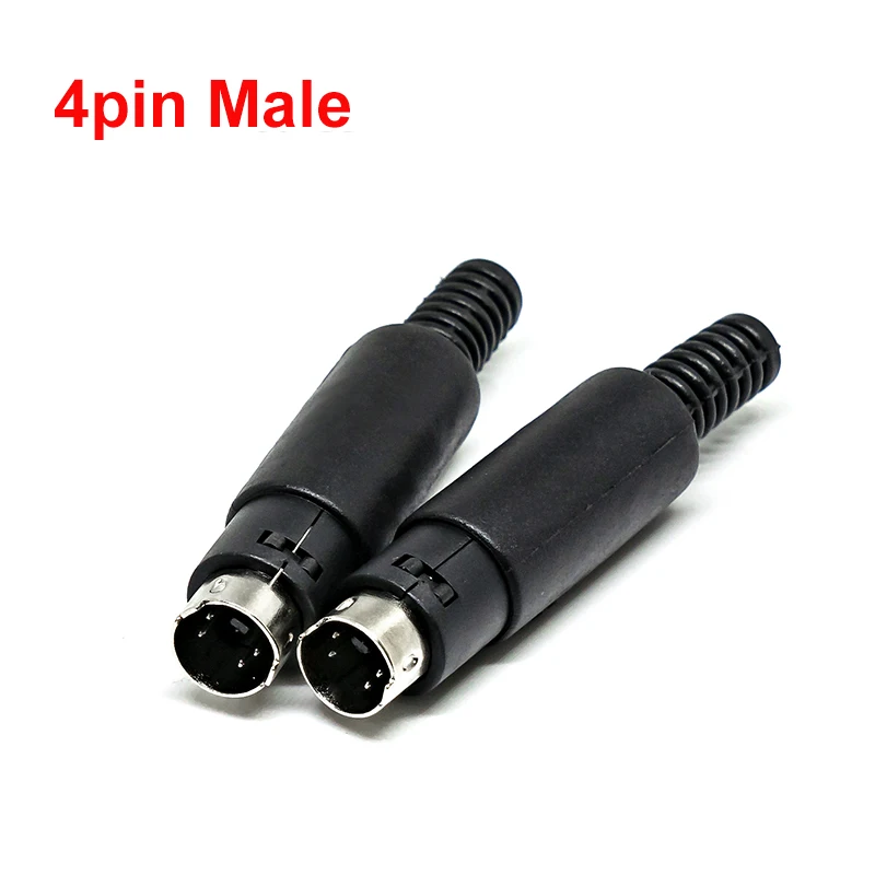 2PCS Mini DIN Plug 3/4/5/6/7/8 PIN Chassis Cable Mount Male Female Socket 3-8Pin Welding Wire S Terminal Mini PS2 Male Connector