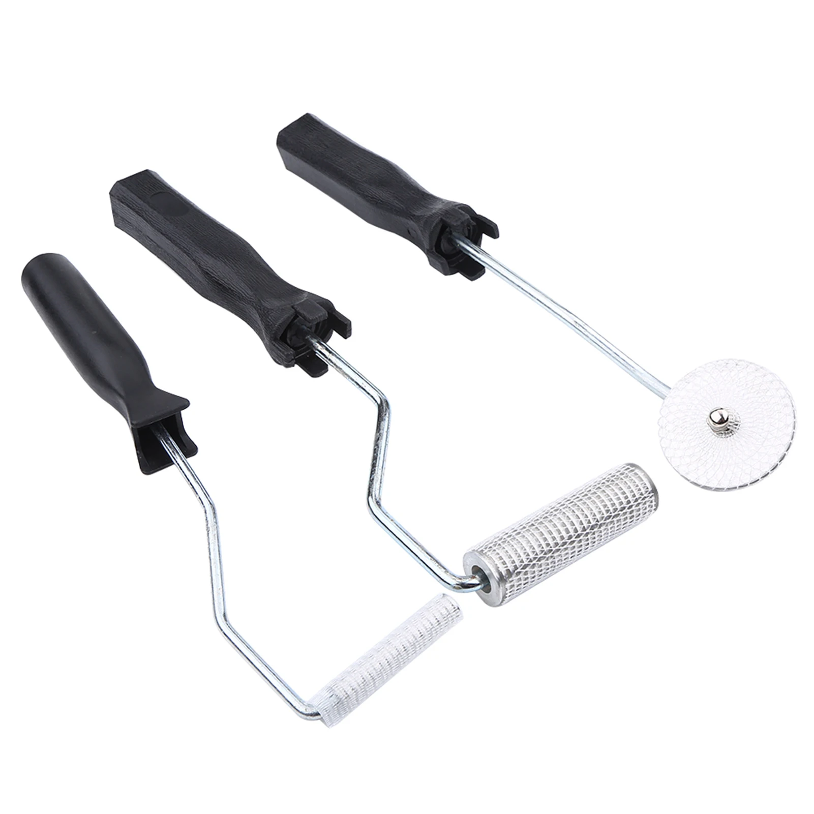 3Pcs/set Aluminum Alloy Fiberglass Bubble Paddle Tool Laminating Roller Kit for FRP Mould(Sawtooth)