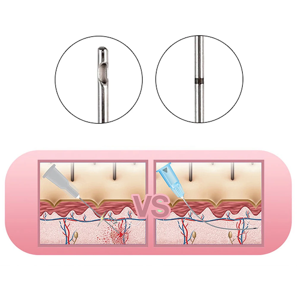 50pcs Disposable Blunt Tip Cannula Needle For Filler Injection 18G 21G 22G 23G 25G 27G 30G Uric Acid Facial Filling Nose 1 box