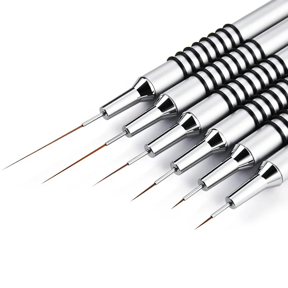 6 Size Nail Art Liner Brushes 5/7/9/11/20/25mm Painting Nail Art Brush Dotting Drawing Tool Long Lines Thin Details Manicure Pen
